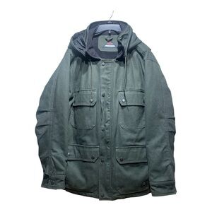 Men's Canvas Heavy Duty Ridgecut Toughwear Hooded Jacket Sz Large